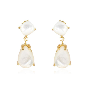 "Pure Elegance" White Onyx Stone Earrings - Lila Rasa