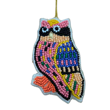 Multicolour Beaded Owl Hanging Ornament