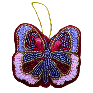 Multicolour Butterfly Beaded & Sequin Ornament