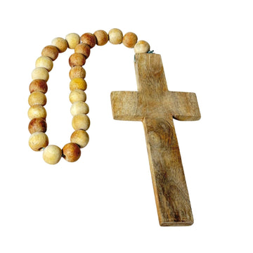 Wooden Beaded  Crosshanging