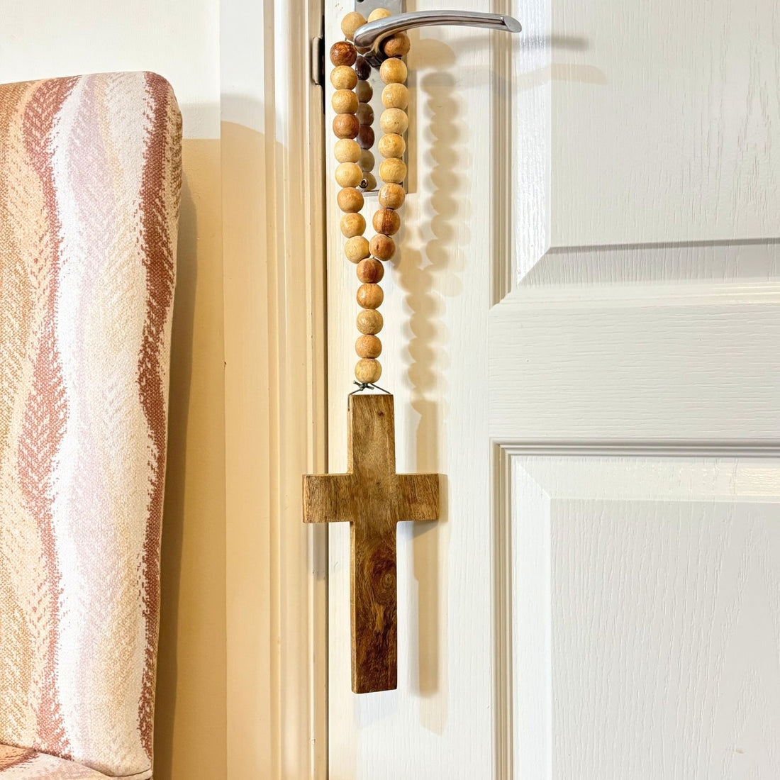 Wooden Beaded  Crosshanging