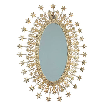 Oval Shape Jewelled Wall Mirror