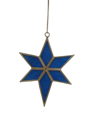 Large Blue Mosaic Glass Ornament