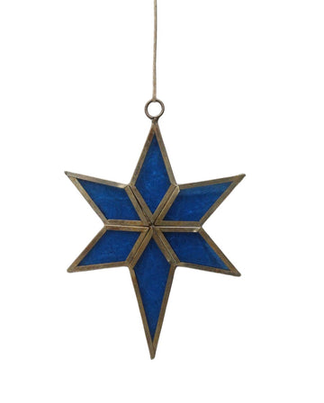 Small Blue Mosaic Glass Ornament