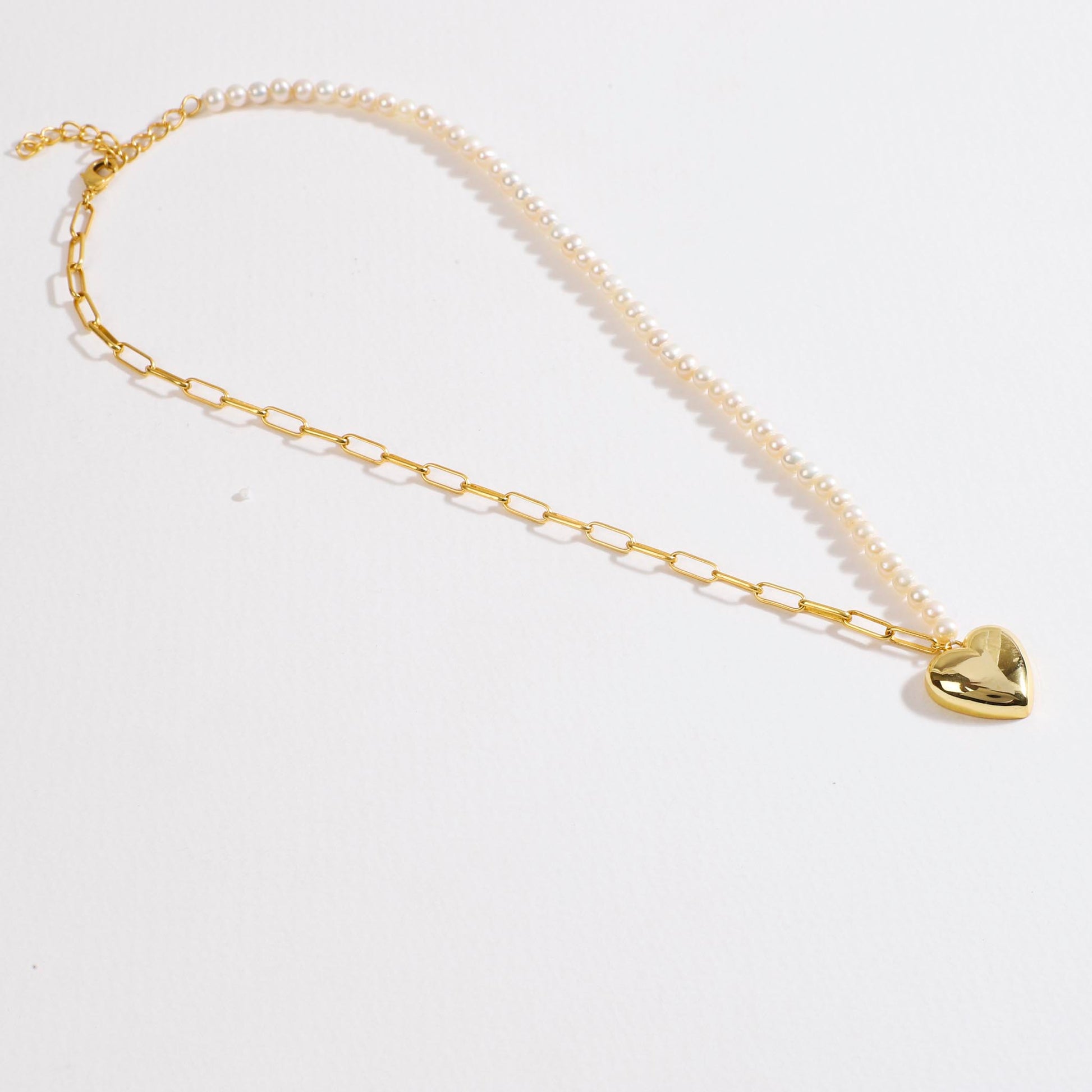 Pearl Garden Necklace Link Pearl Heart - Lila Rasa