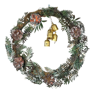 Pine Wreath With Hanging Bells