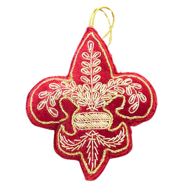 Red Velvet "Fleur-De-Lis" Ornament