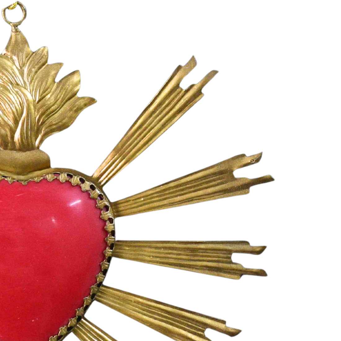 Red & Gold Milagro Heart Wall Decor 20X20 cm