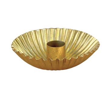 Antique Gold Ruffle Candle Holder