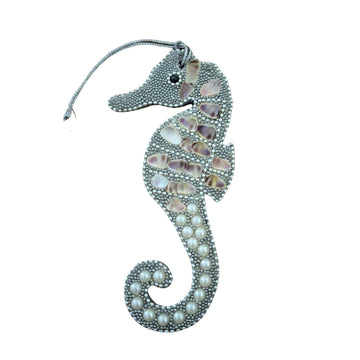Seashell Wooden Seahorse Wall Ornament