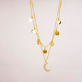 Star Gaze Double Layer Necklace Gold - Lila Rasa