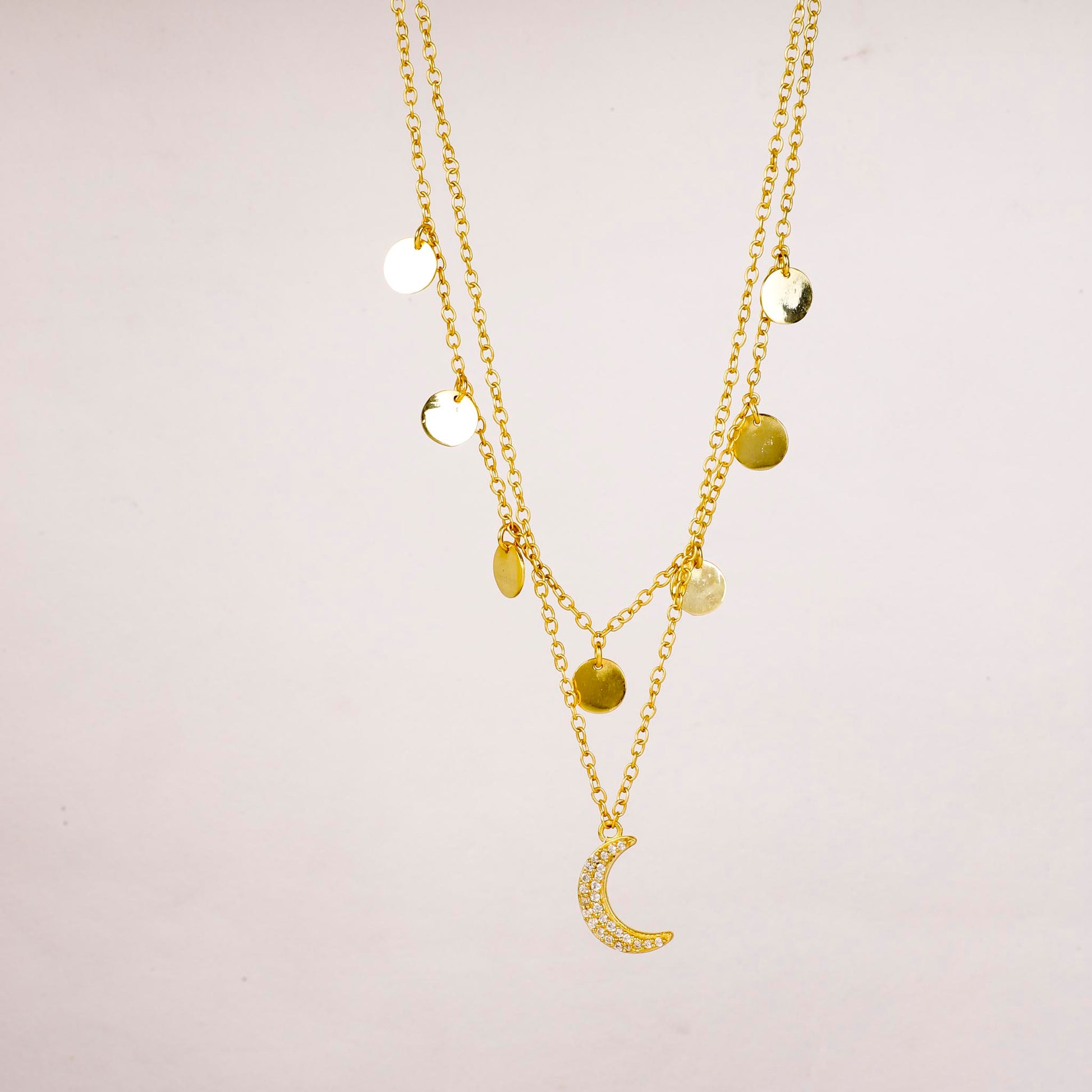 Star Gaze Double Layer Necklace Gold - Lila Rasa