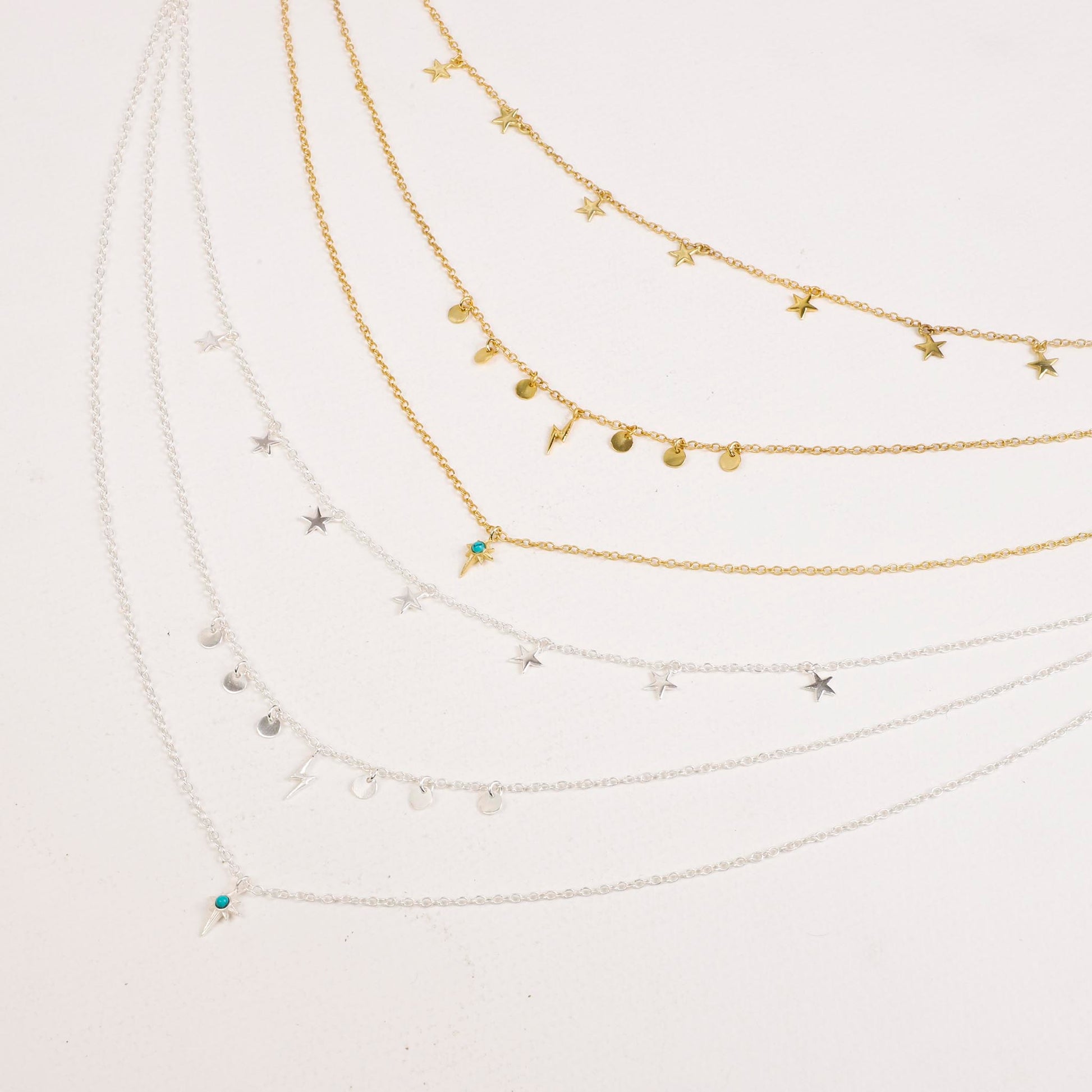 Star Gaze Triple Layer Night Sky Necklace Gold - Lila Rasa