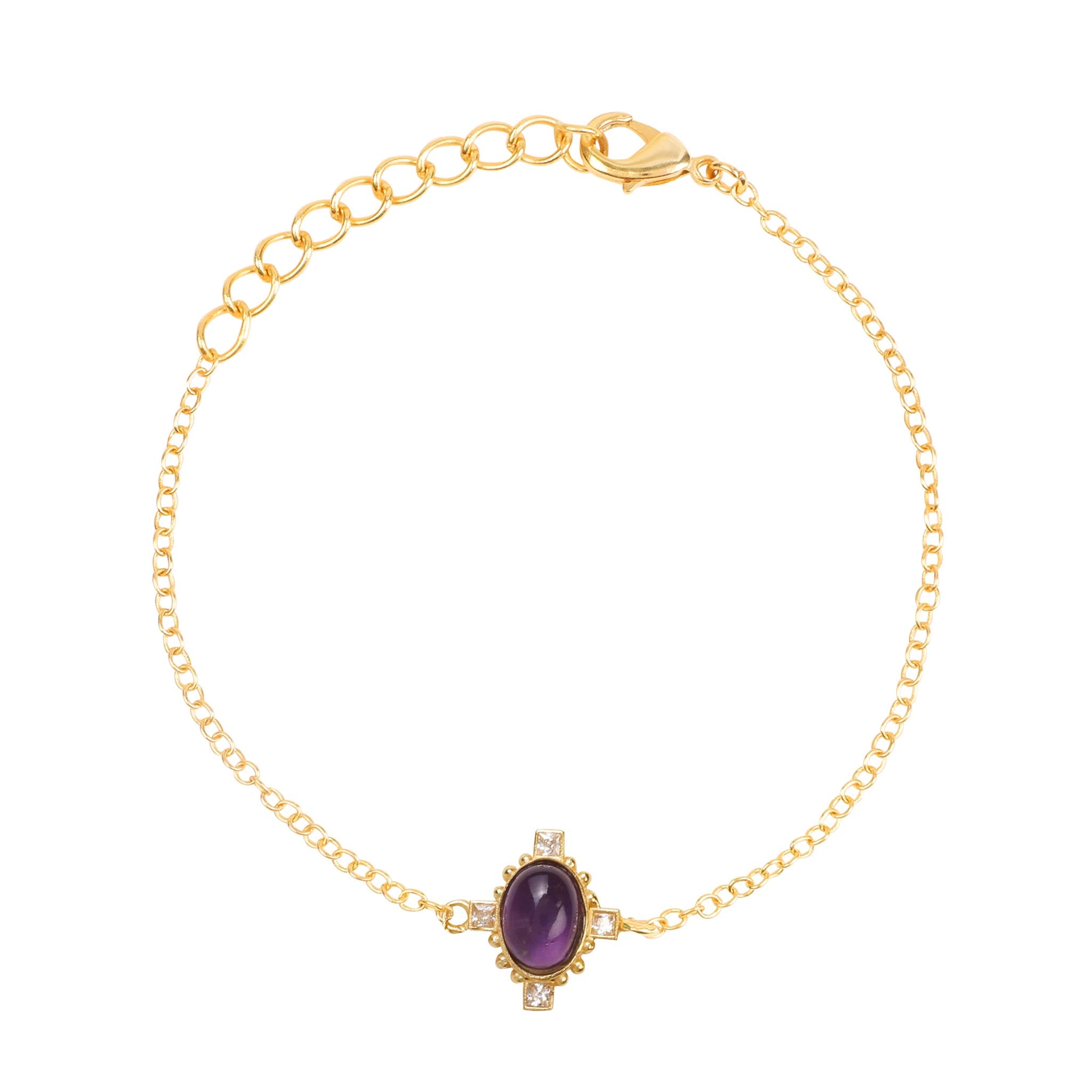 Stellar Elegance - Chakra Bracelet Purple Amethyst CZ - Lila Rasa
