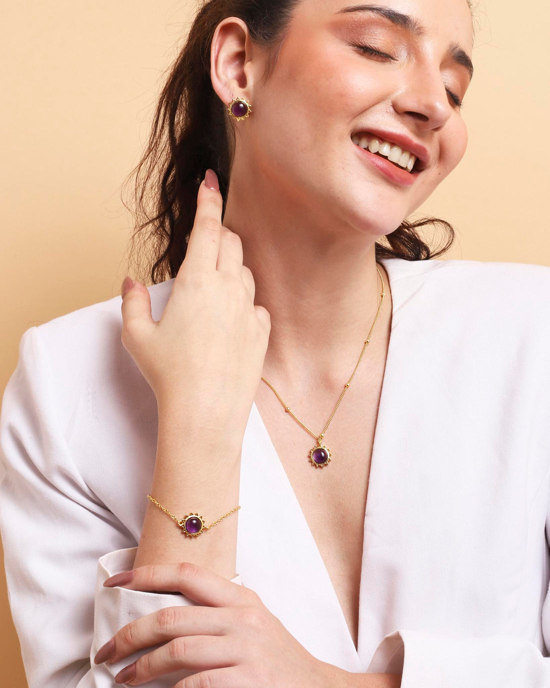 Stellar Elegance Amethyst Combo - Lila Rasa