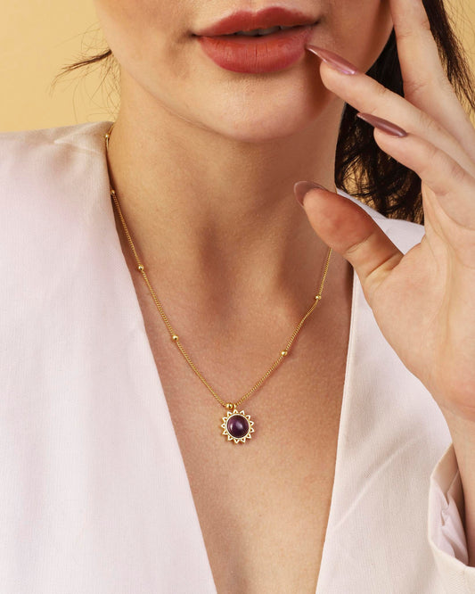 Stellar Elegance - Chakra Necklace Purple Amethyst - Lila Rasa