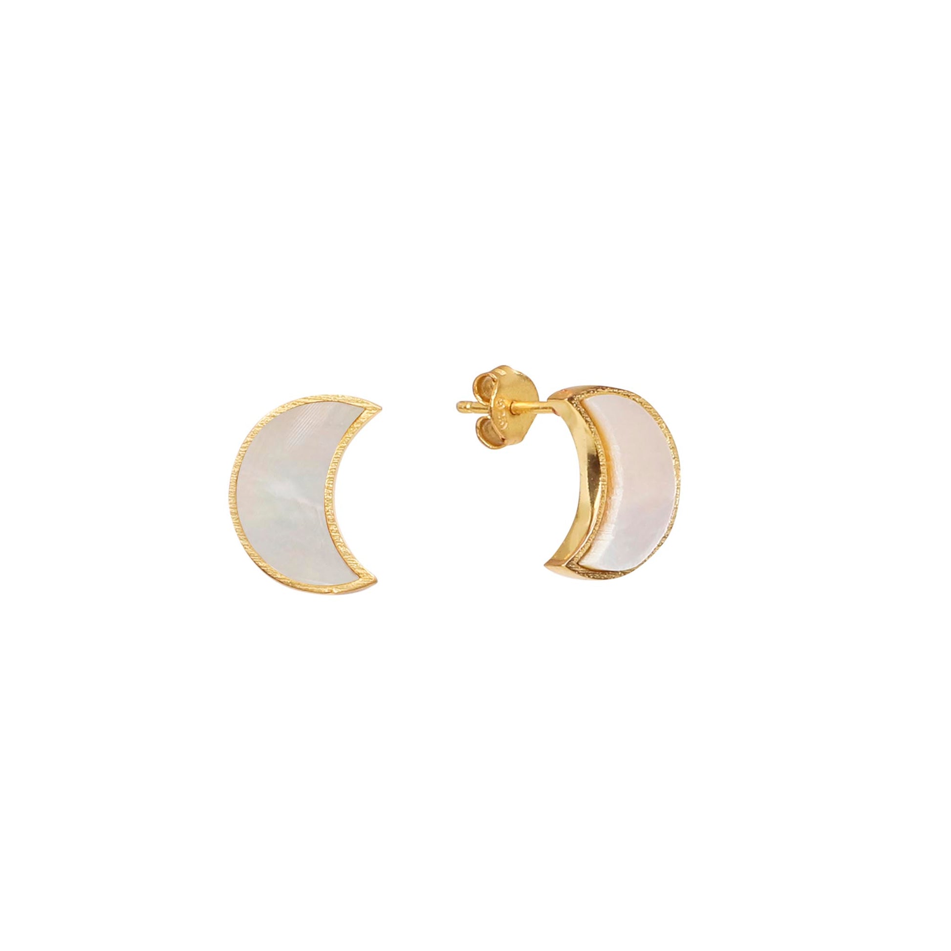 Stellar Elegance -  Earrings Mother of Pearl MOON - Lila Rasa