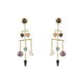 Stellar Elegance -  7 Healing Stones Multilayer Drop Earrings - Lila Rasa