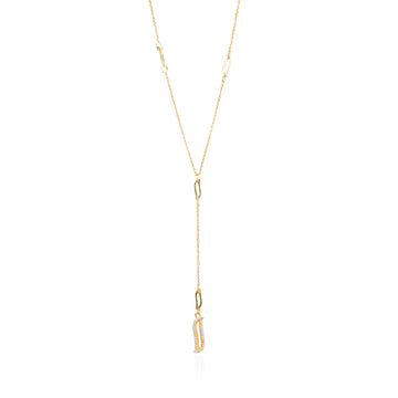 Wave Symphony Lariat Necklace - CZ - Lila Rasa
