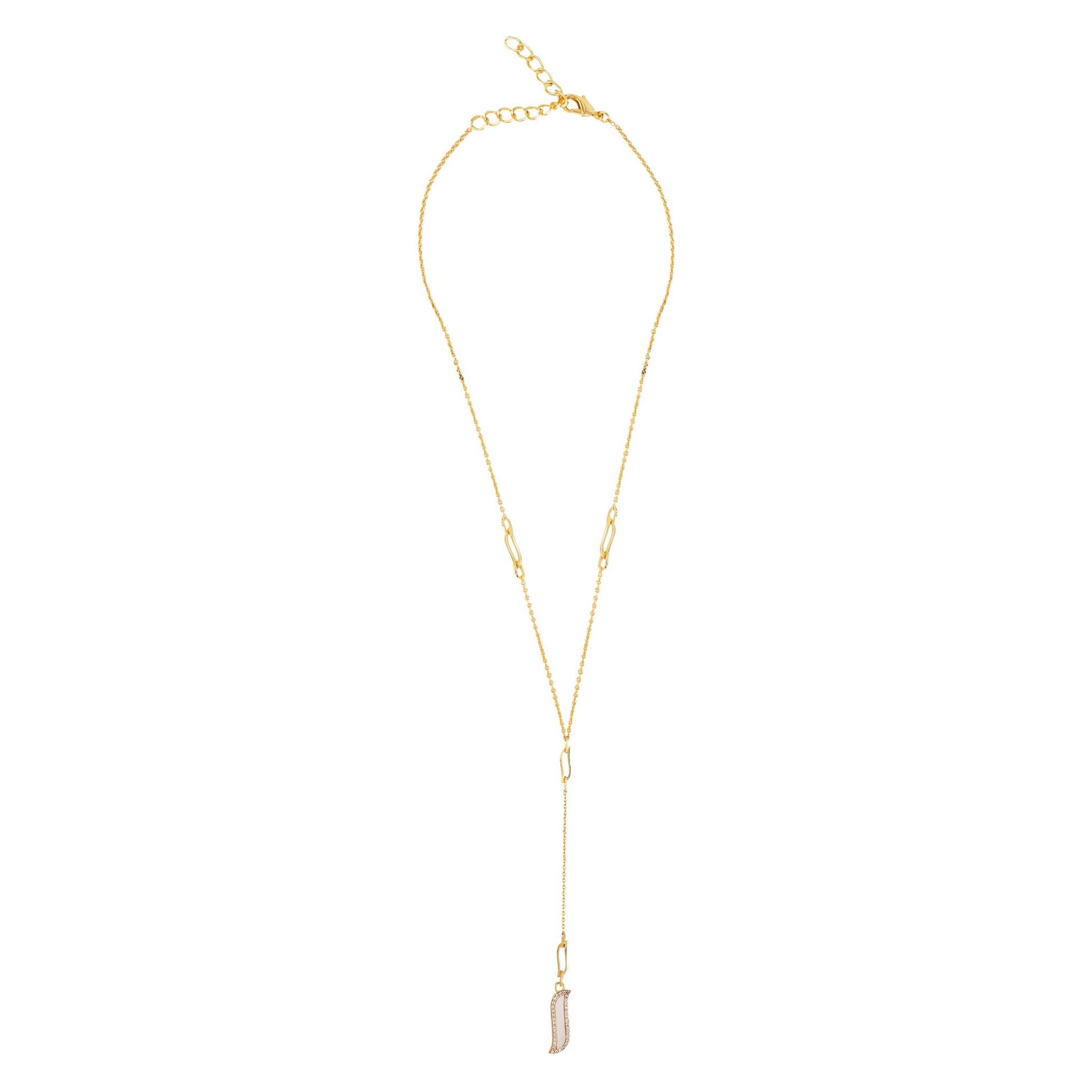 Wave Symphony Lariat Necklace - Mother of Pearl - Lila Rasa