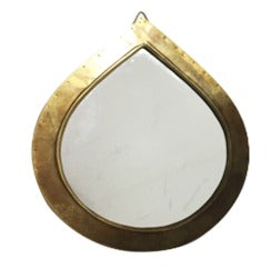 Aged Antique Gilded Teardrop Wall Mirror