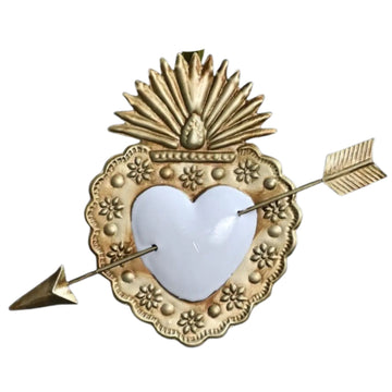 Milagro White Heart with Arrow