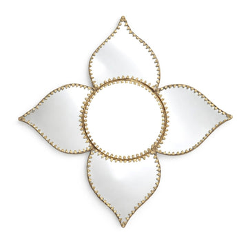 Clover Jewelled Brass Mirror